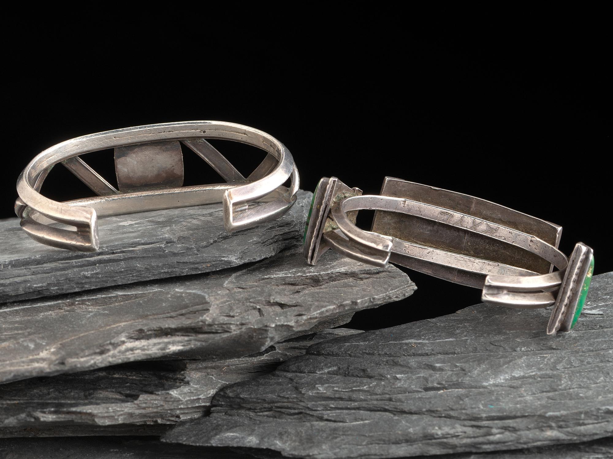 Navajo Silver and Turquoise Cuff Bracelets