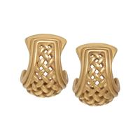 KIESELSTEIN-CORD, YELLOW GOLD EARCLIPS