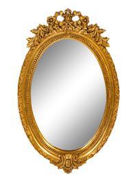 A George III Style Gilt Decorated Oval Mirror