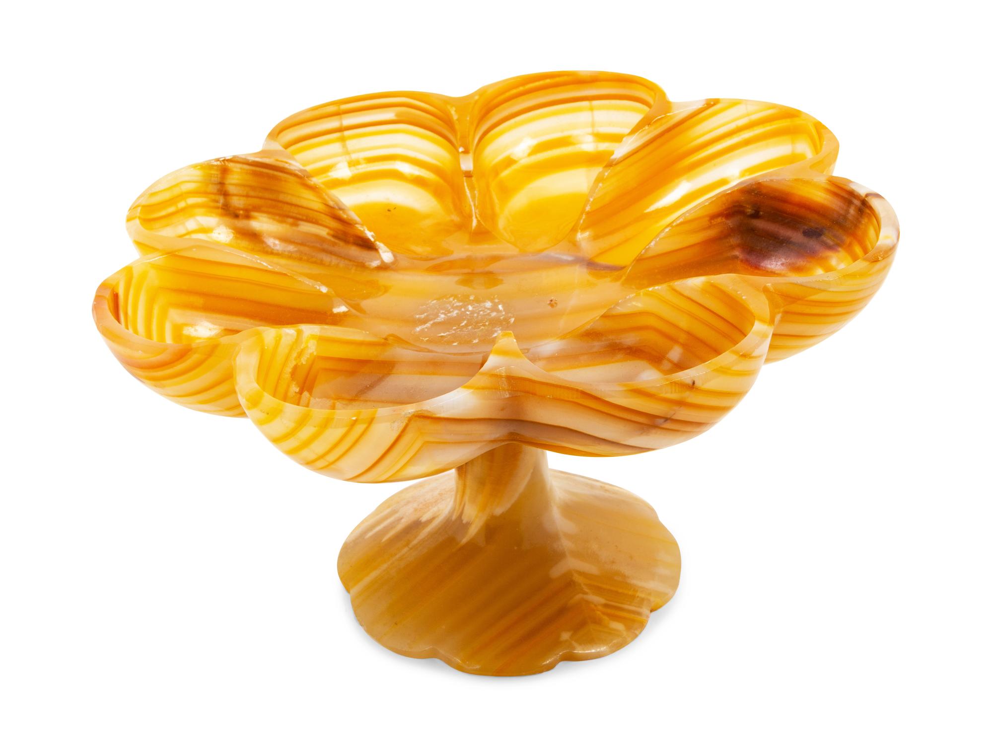 A Continental Carved Onyx Tazza