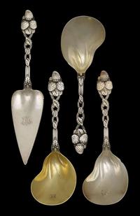Three sterling silver serving spoons tiffany & co., new york, ny, 20th century