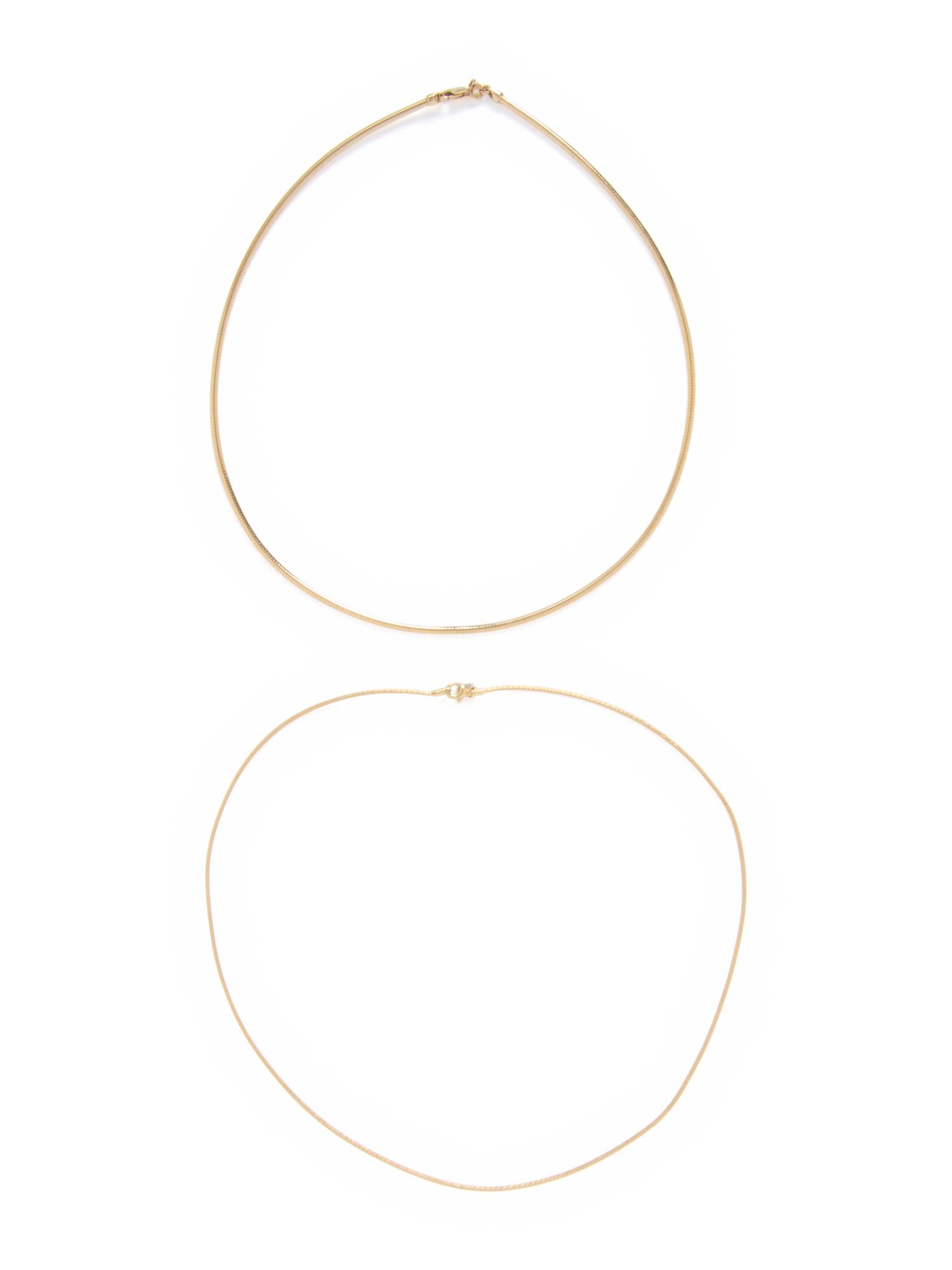 TWO YELLOW GOLD NECKLACES