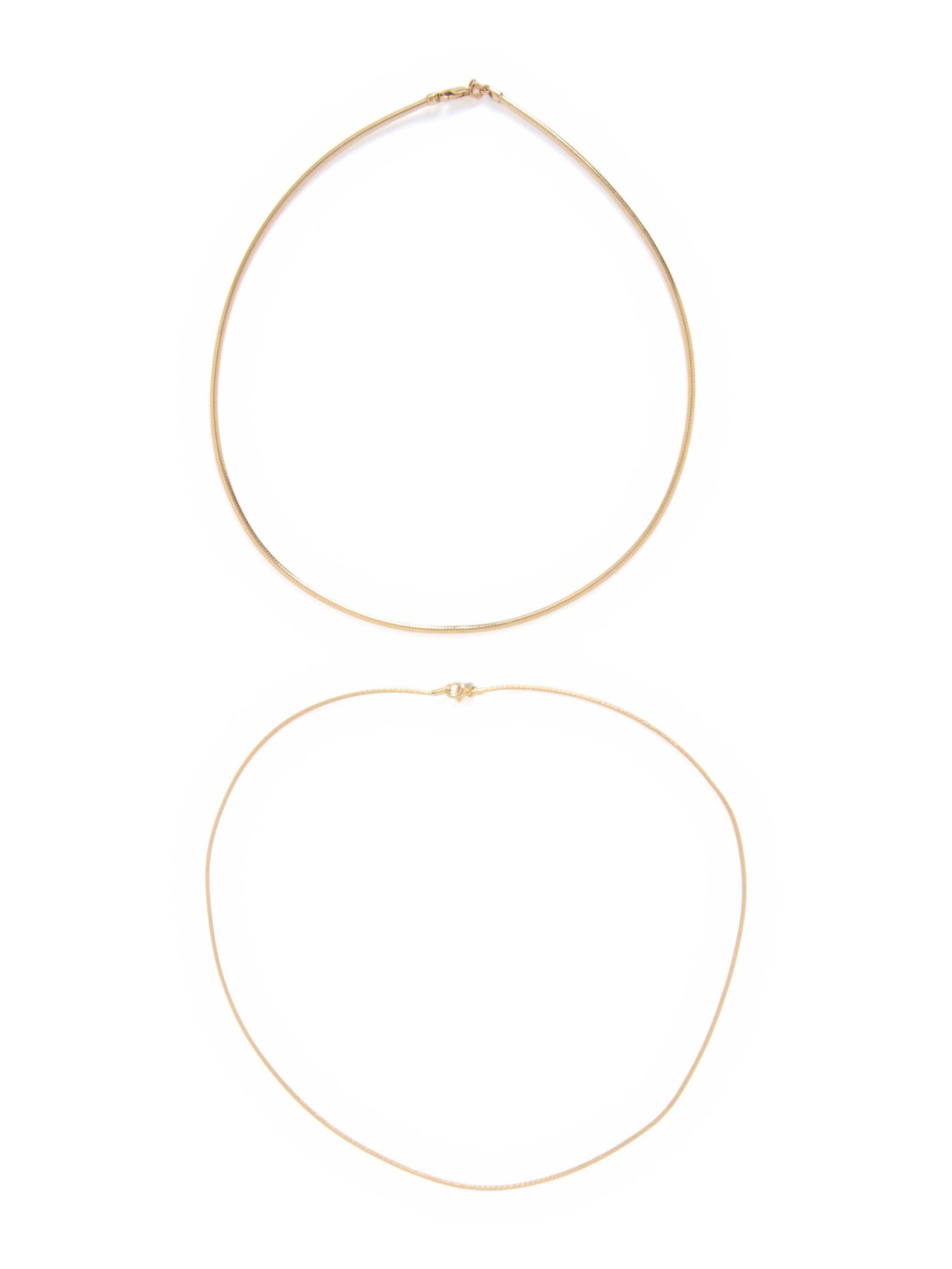 TWO YELLOW GOLD NECKLACES