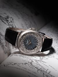 A FINE AND ATTRACTIVE PATEK PHILIPPE, REF. 5110P PLATINUM 'WORLD TIME' WRISTWATCH