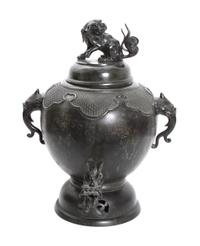 A Southeast Asian Bronze Urn Height 22 x width 16 x depth 16 inches
