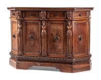 An Italian Baroque Walnut Console Cabinet