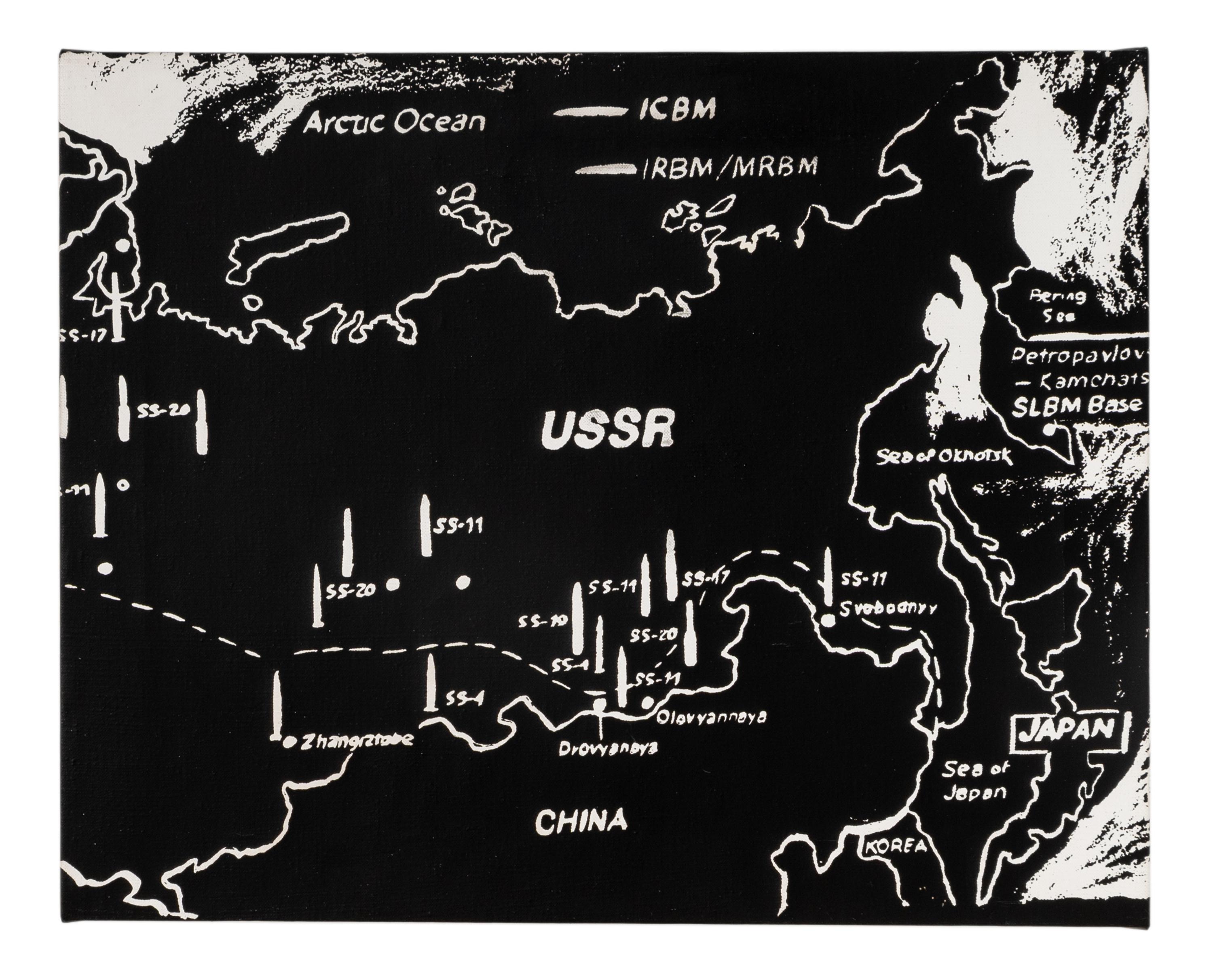 Map of Eastern U.S.S.R. Missile Bases (Negative) , 1985-86