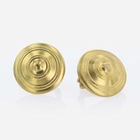 Ilias Lalaounis 18K Yellow Gold Shield Earrings Greece
