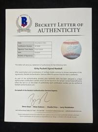 A Group of Kirby Puckett Signed Autograph Items (Beckett Authentication Services Letter),