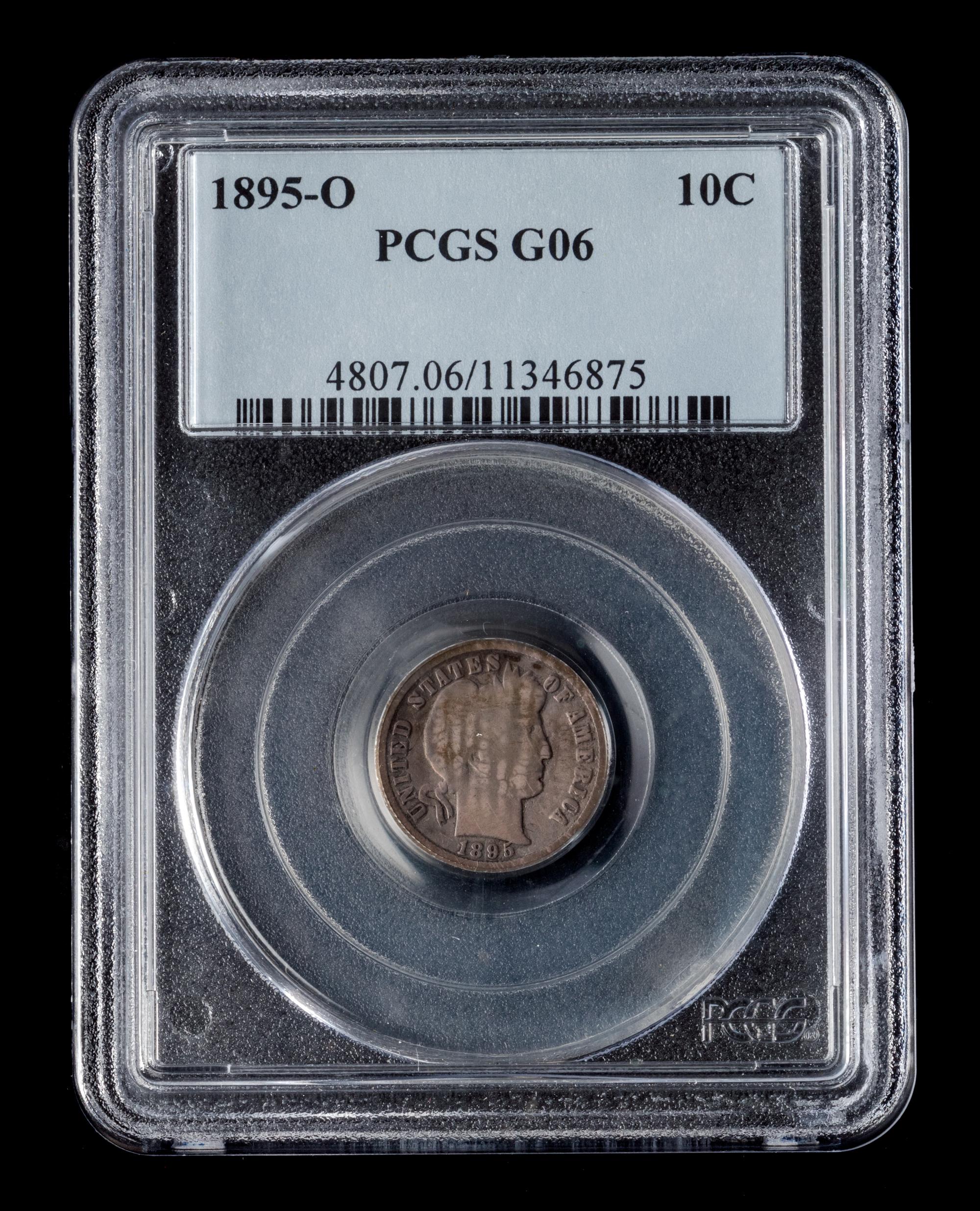 A United States 1895-O Barber 10c Coin