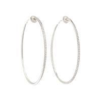 WHITE GOLD AND DIAMOND INSIDE OUT HOOP EARRINGS