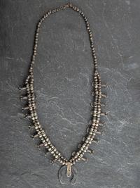 Navajo Child's Silver and Turquoise Box Bow Squash Blossom Necklace