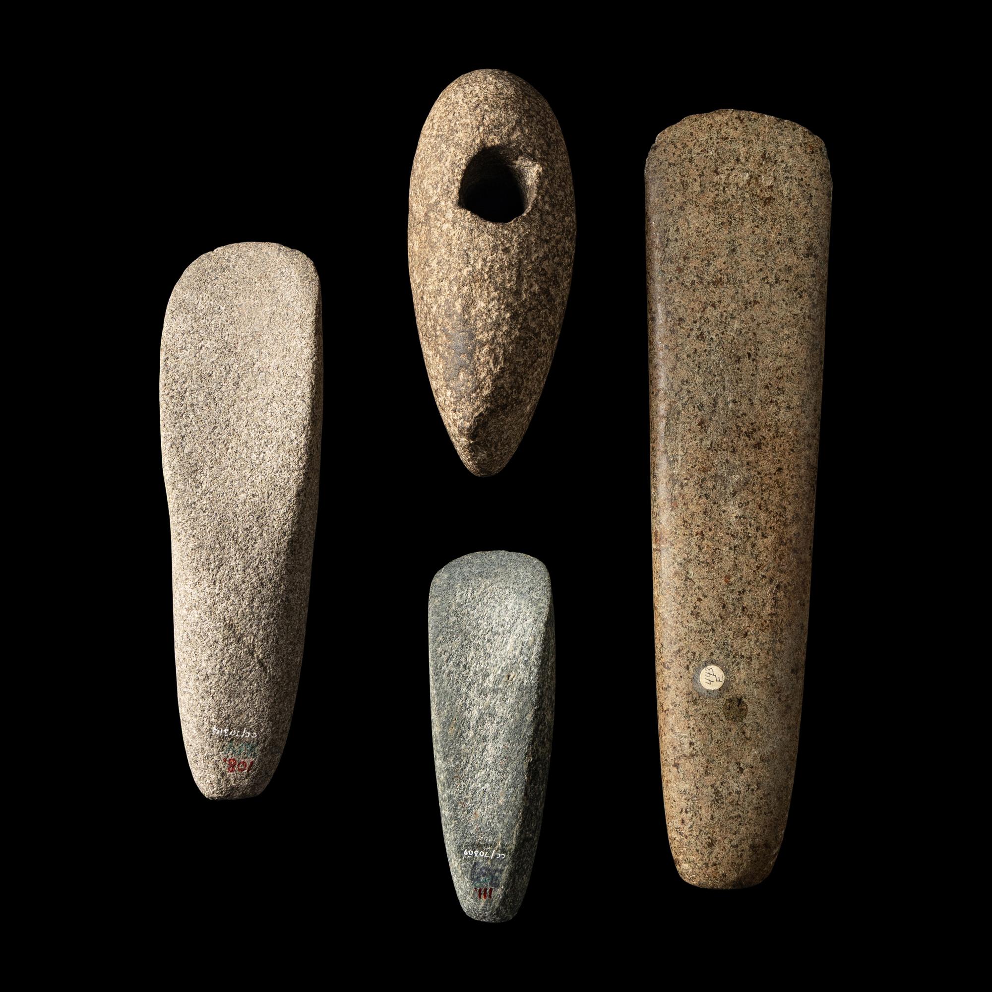 Four Mesolithic and Neolithic Stone Celts and Axes
