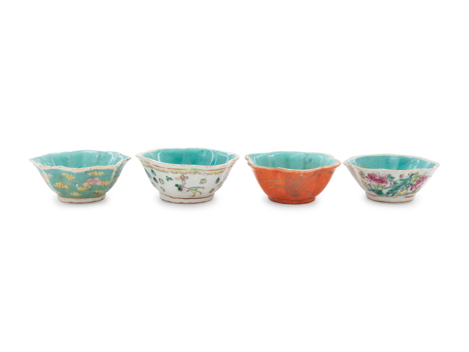Twelve Chinese Famille Rose Porcelain Dishes