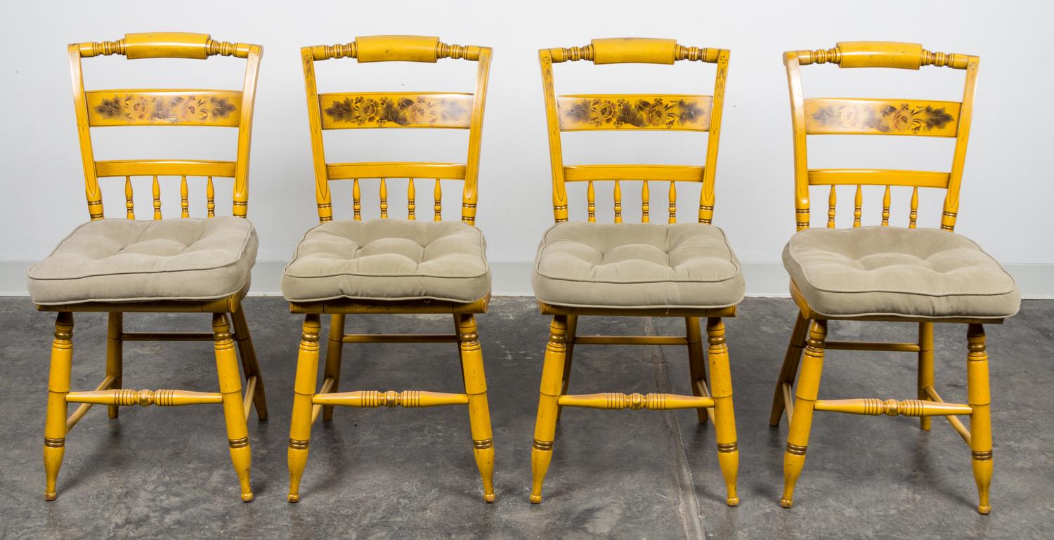 A Set of Four Hitchcock Chairs Height 25 inches. — 20TH CENTURY