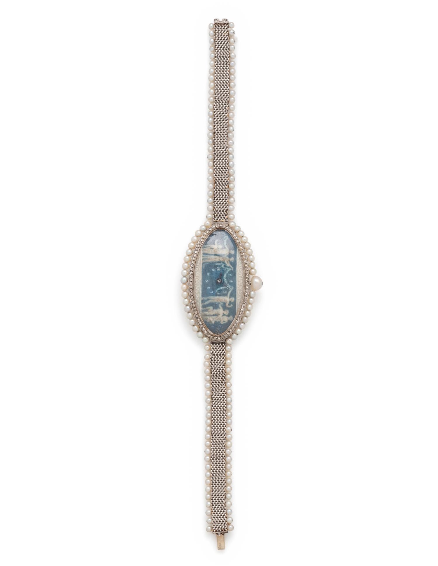VERGER FRÈRES, BELLE ÉPOQUE, PLATINUM, PEARL AND DIAMOND WATCH