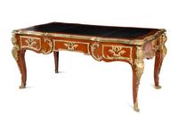 A Louis XV Style Gilt Bronze Mounted Kingwood Bureau Plat