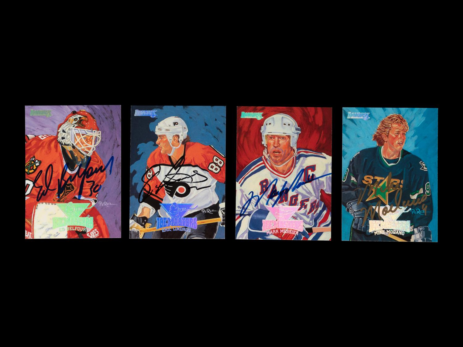 A Group of 11 1993 and 1994 Donruss Ice Kings Signed Autograph Hockey Cards,