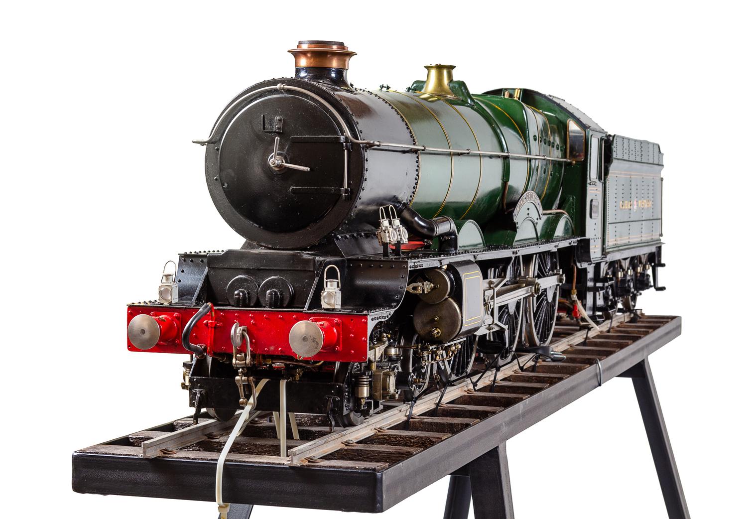 A Rare and Impressive Live Steam 7 1/4-Inch Gauge Painted Metal Great Western Railway-Class 6000: King George V Locomotive and Ride-On Tender