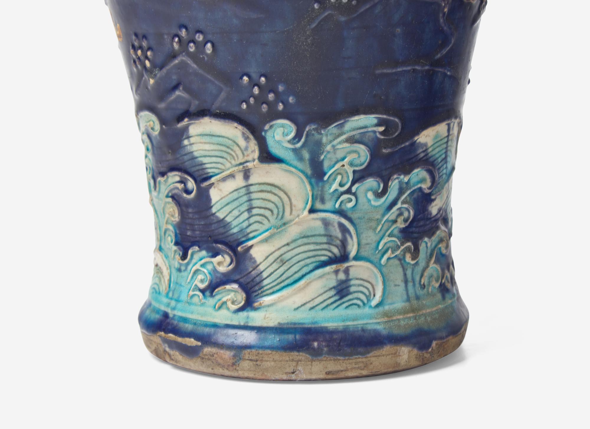 A Chinese Fahua 'Figural' Vase, Meiping