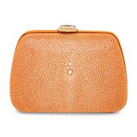 Christian Dior, Orange Shagreen Clutch/Shoulder Bag
