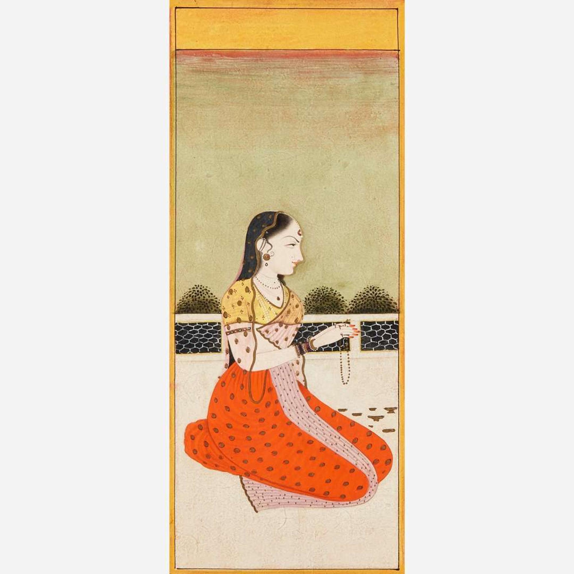 Group of three Indian miniature paintings 18th - 19th century or later