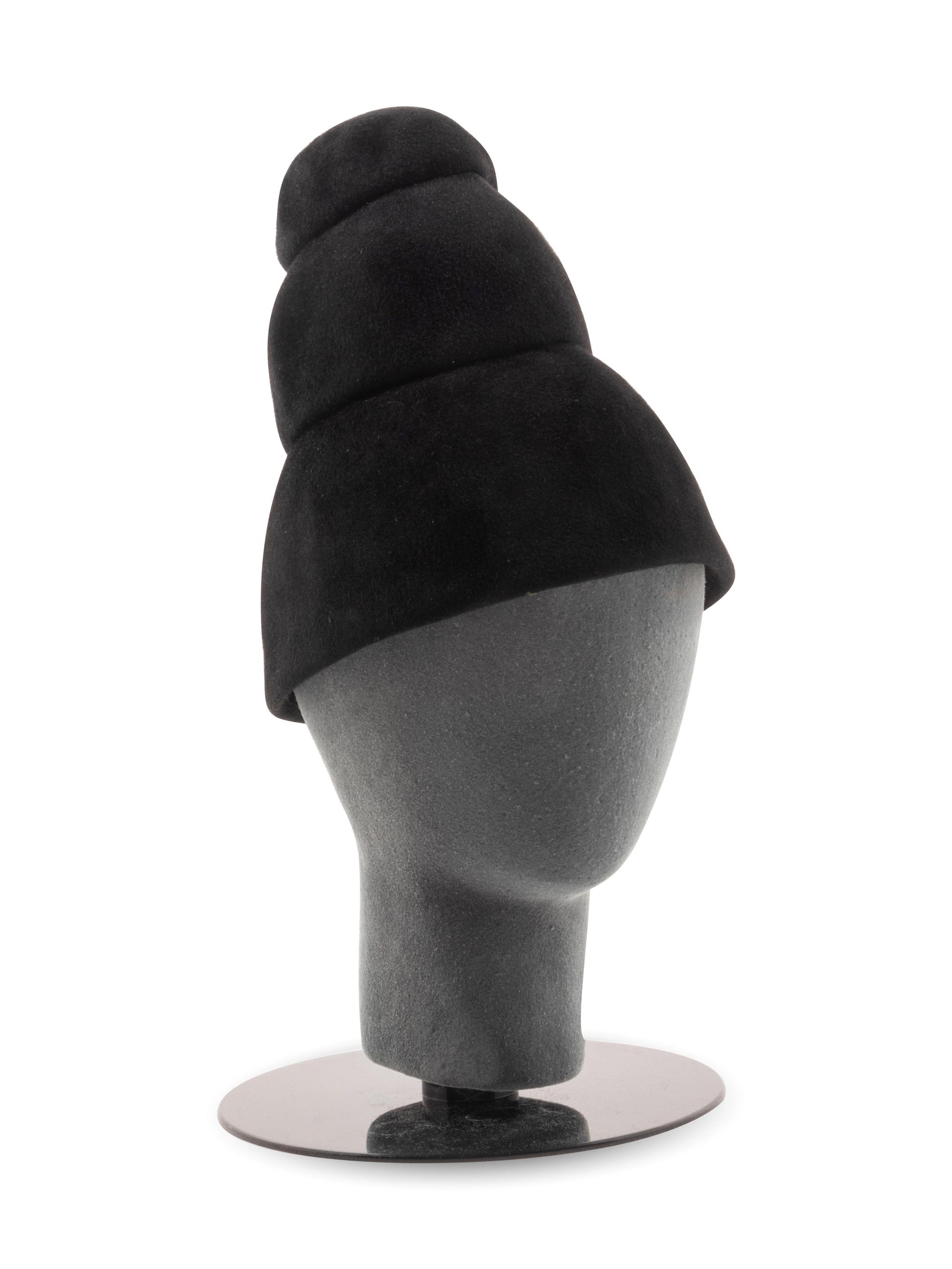 Black Dior Tiered Felt Hat, 1960-90s