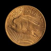 A United States 1908-D St. Gaudens: Motto $20 Gold Coin