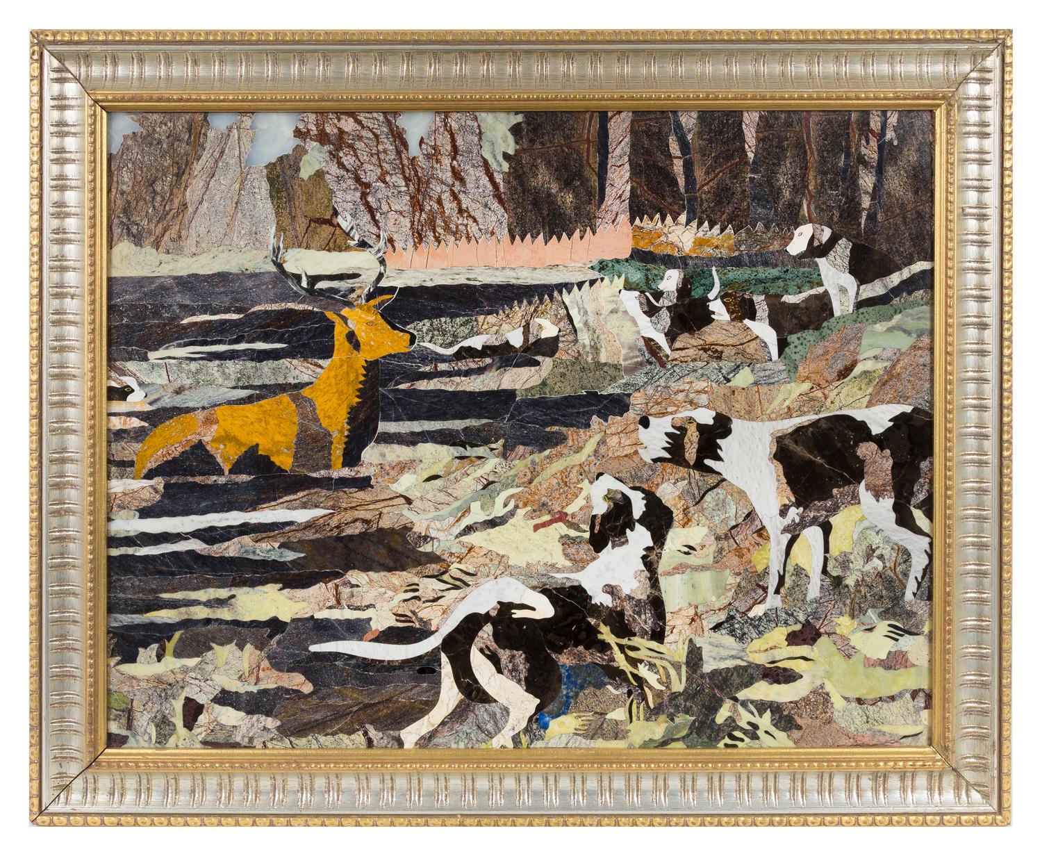 An Italian Pietra Dura Plaque Height 17 x width 22 1/4 inches. — 20TH CENTURY