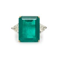 COLOMBIAN EMERALD AND DIAMOND RING