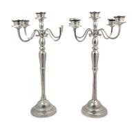 A Large Pair of Silver-Plate Five-Light Candelabra