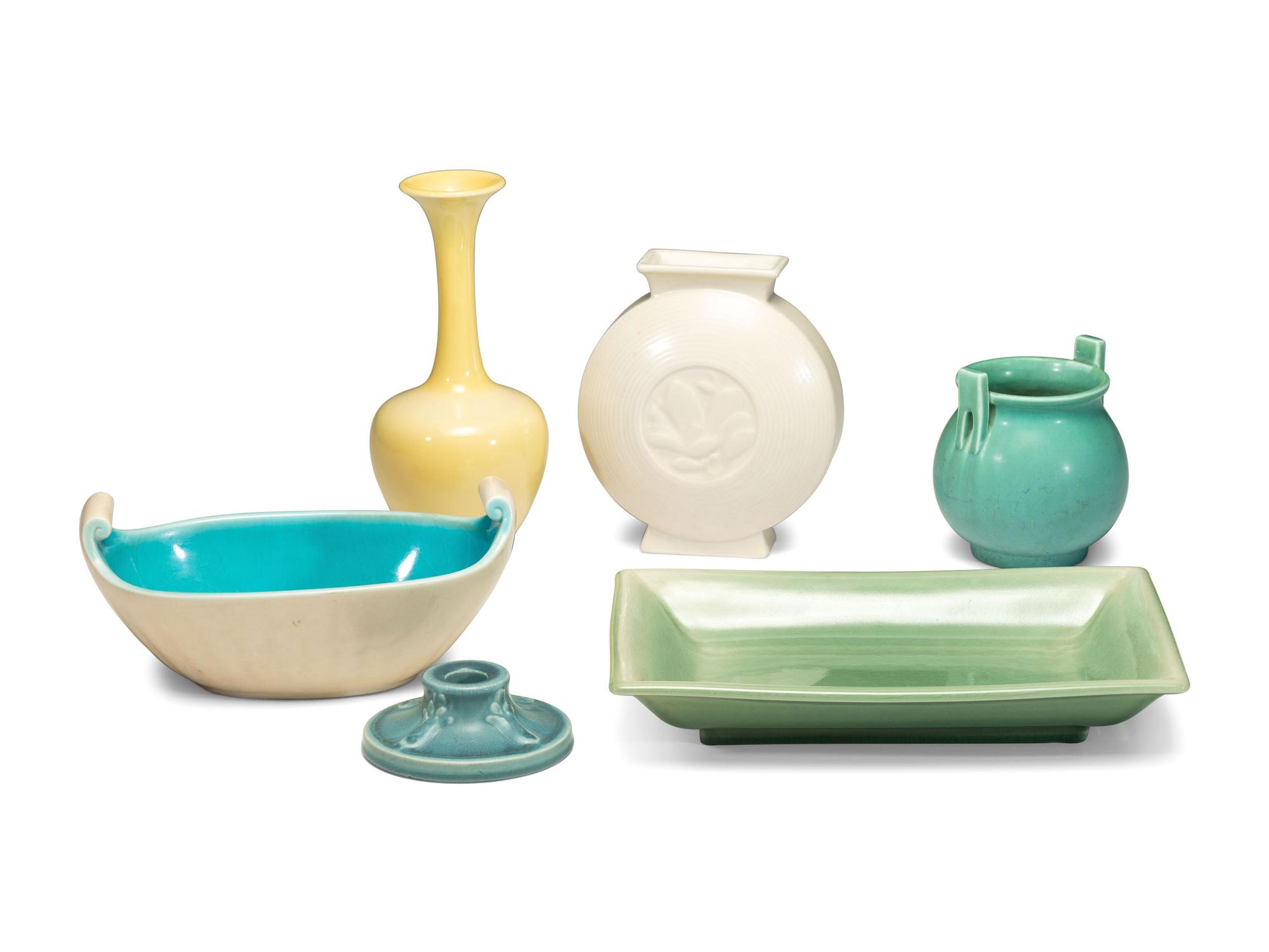 Six Rookwood Pottery Table Articles