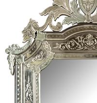 A Venetian Style Etched Glass Framed Mirror — 20th Century
