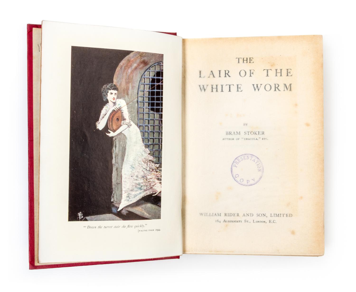STOKER, BRAM. The Lair of the White Worm. London, 1911. Presentation copy.
