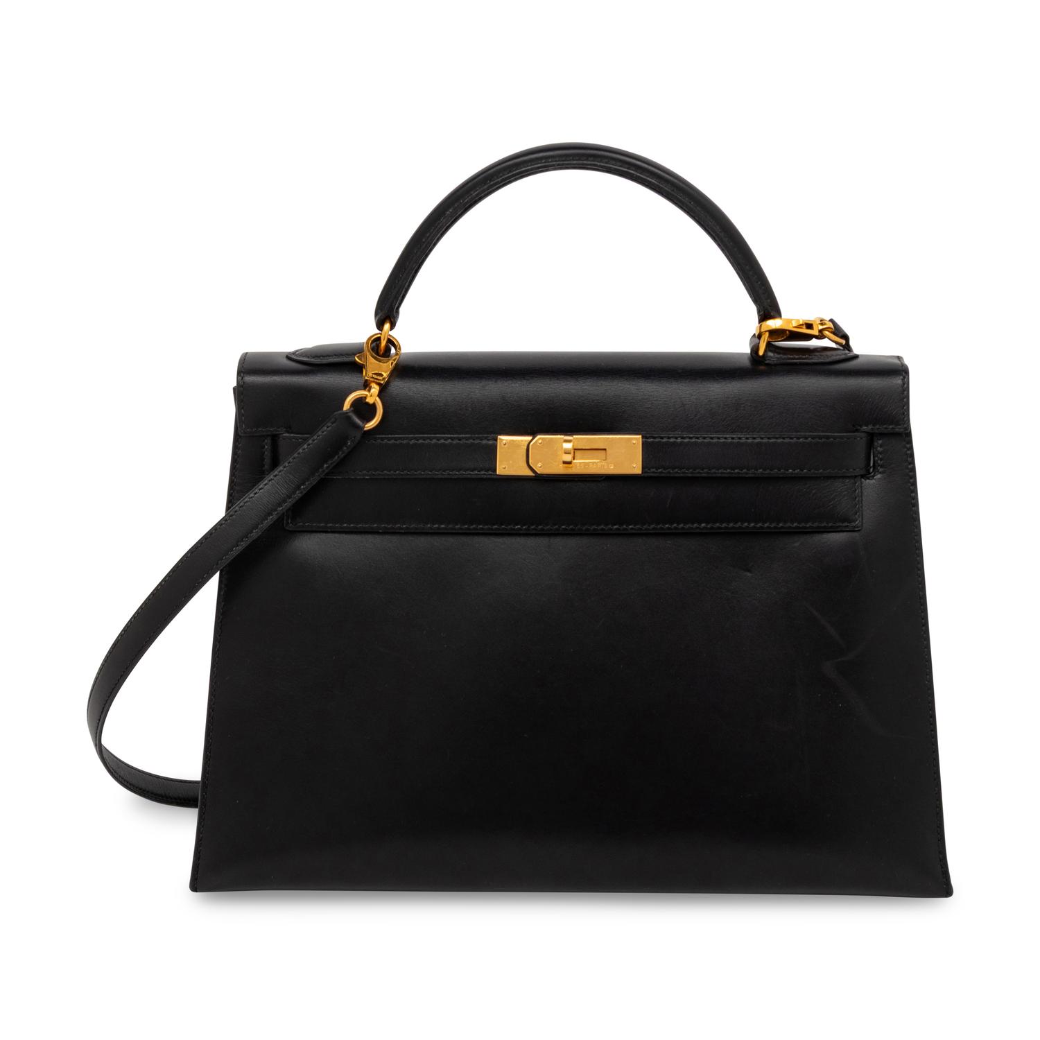 HERMÈS, KELLY 32 IN NOIR BOX LEATHER