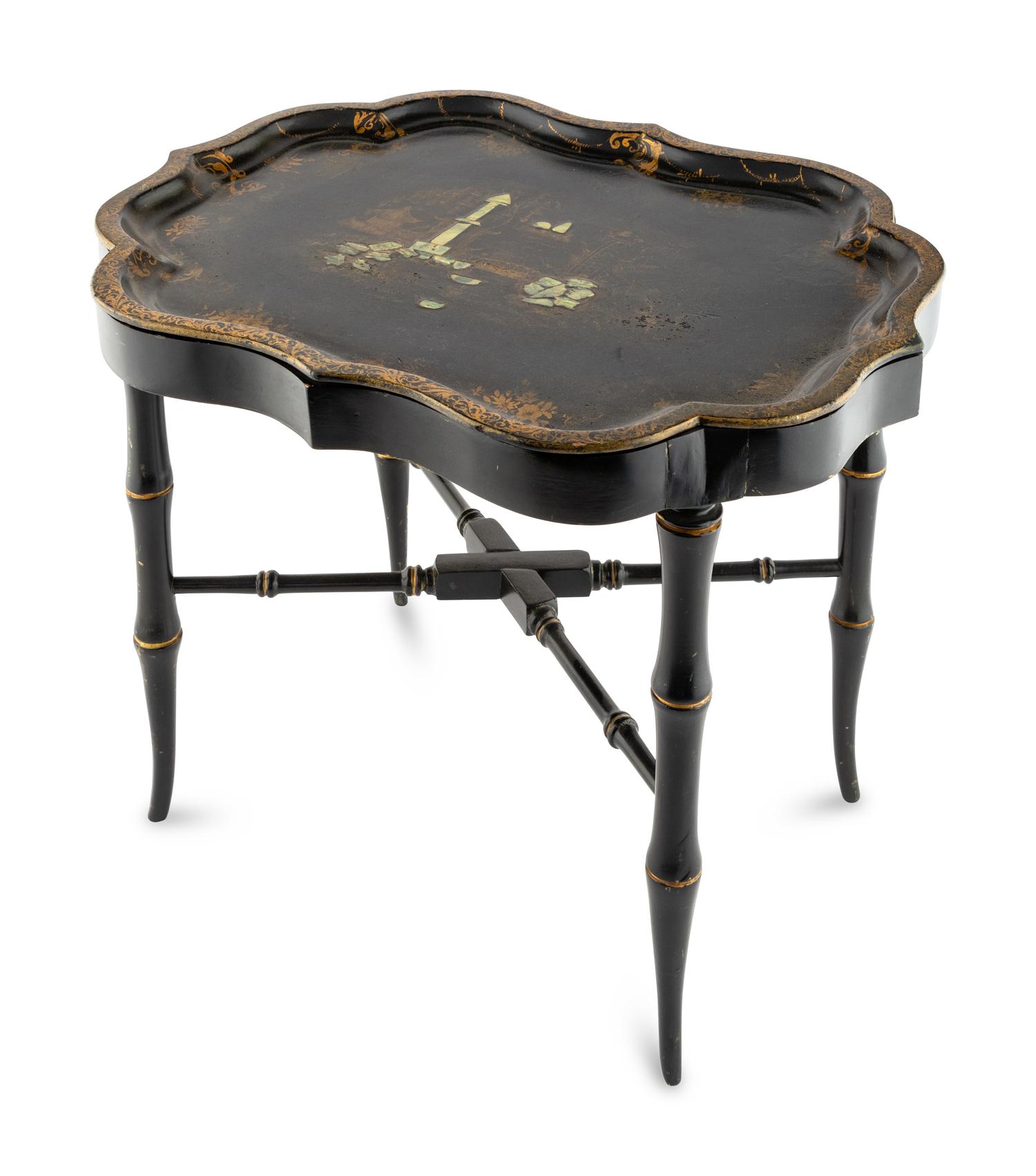 An English Papier Mâché Tray on Stand