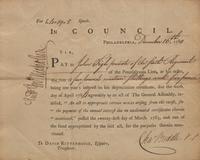[Americana] Biddle, Charles. Partially-Printed Document, signed