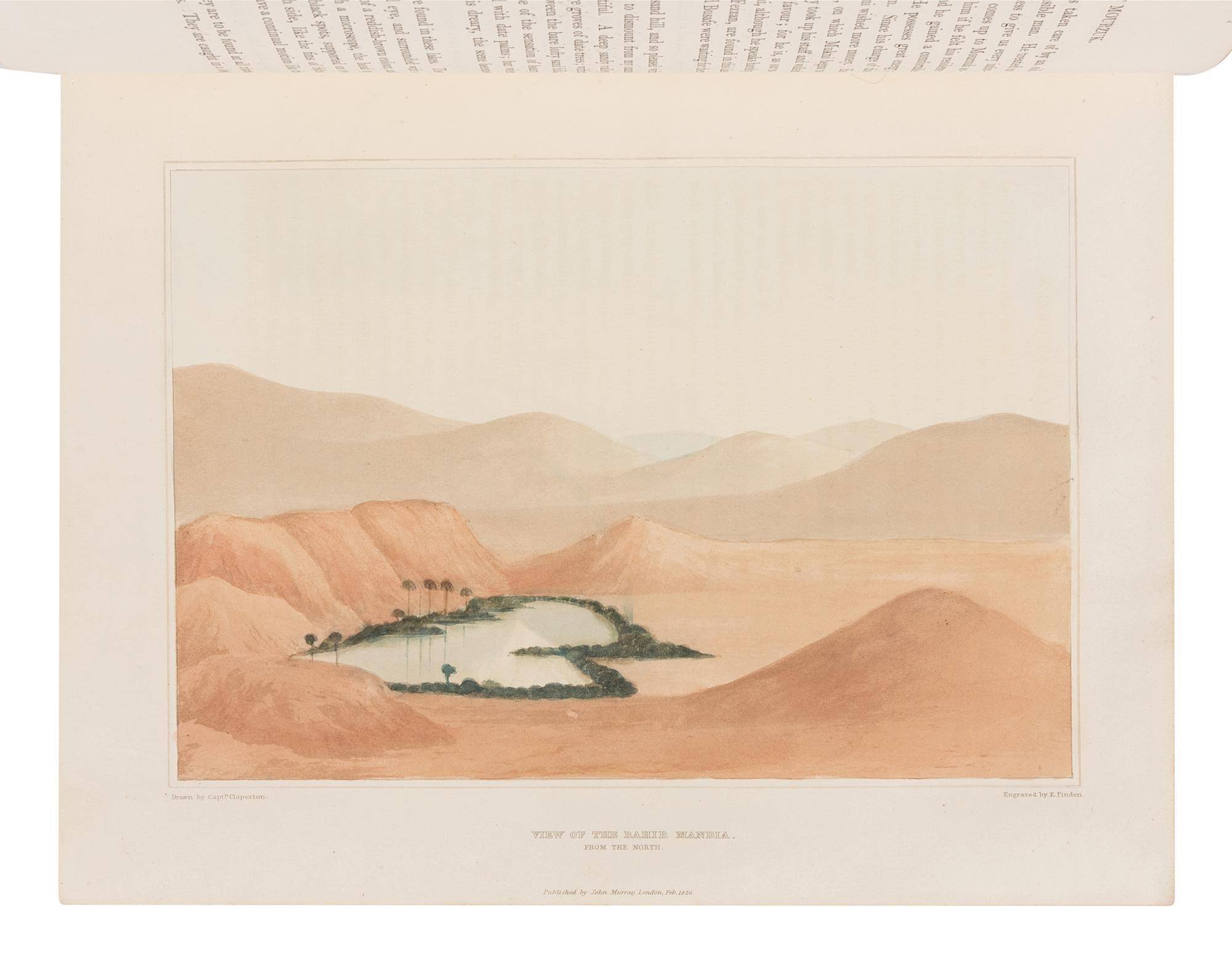 [TRAVEL & EXPLORATION] -- DENHAM, Dixon, Major (1786-1828), and Captain Hugh CLAPPERTON (1788-1827). Narrative of Travels and Discoveries in Northern and Central Africa, in the Years 1822, 1823, and 1824… Extending Across the Great Desert to the Tenth Degree of Northern Latitude, and From Kouka in Bornou, to Sackatoo, the Capital of the Fellatah Empire. London: John Murray, 1826.