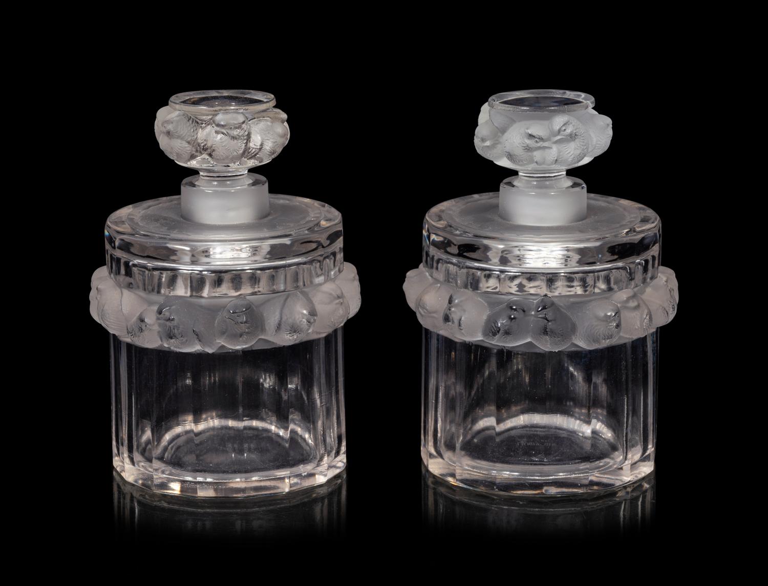 A Pair of Lalique Robinson Perfume Bottles