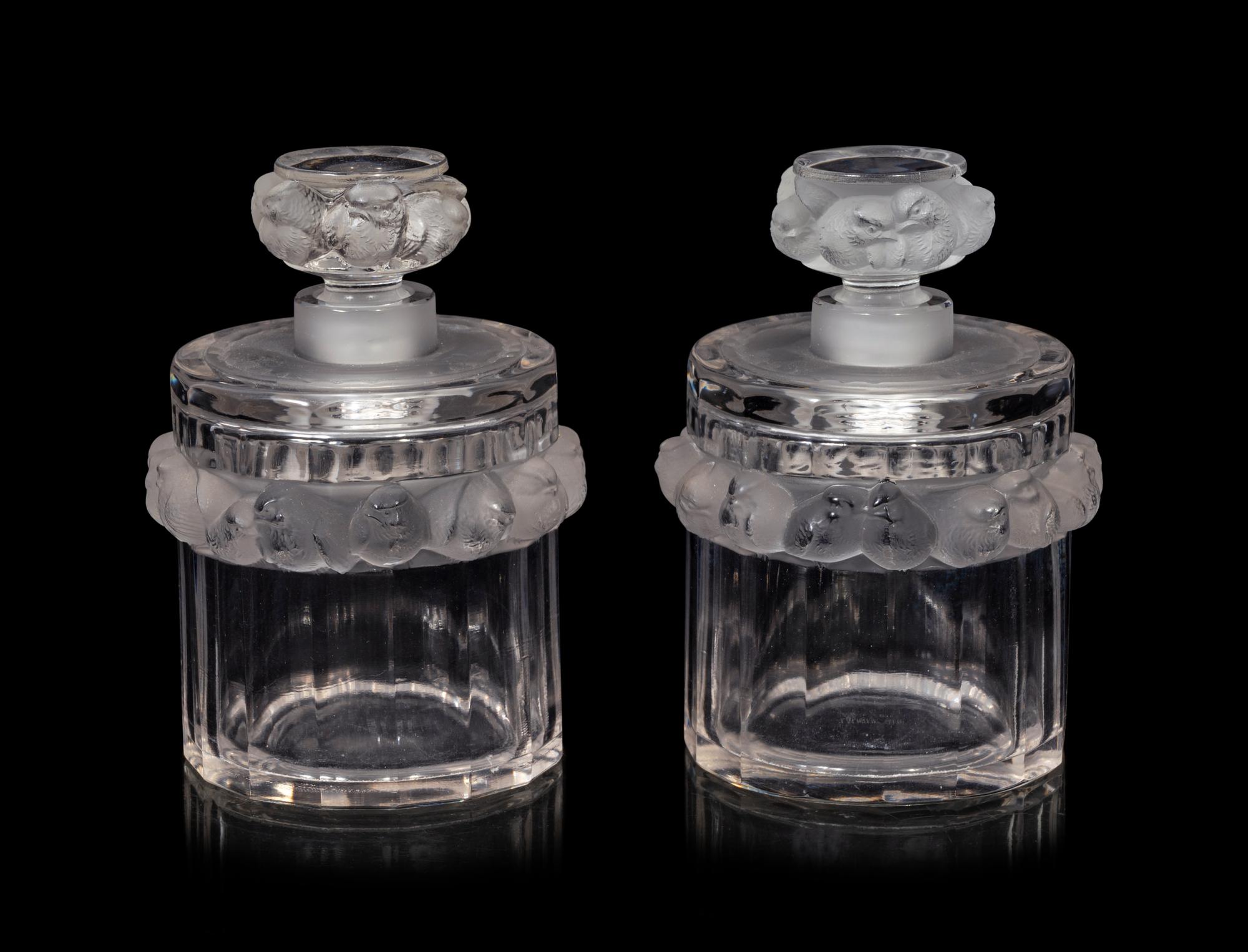 A Pair of Lalique Robinson Perfume Bottles