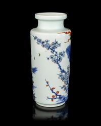 A Chinese Underglaze Blue and Wucai Porcelain Vase
