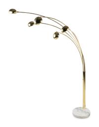 A Modernist Brass Five-Light Floor Lamp