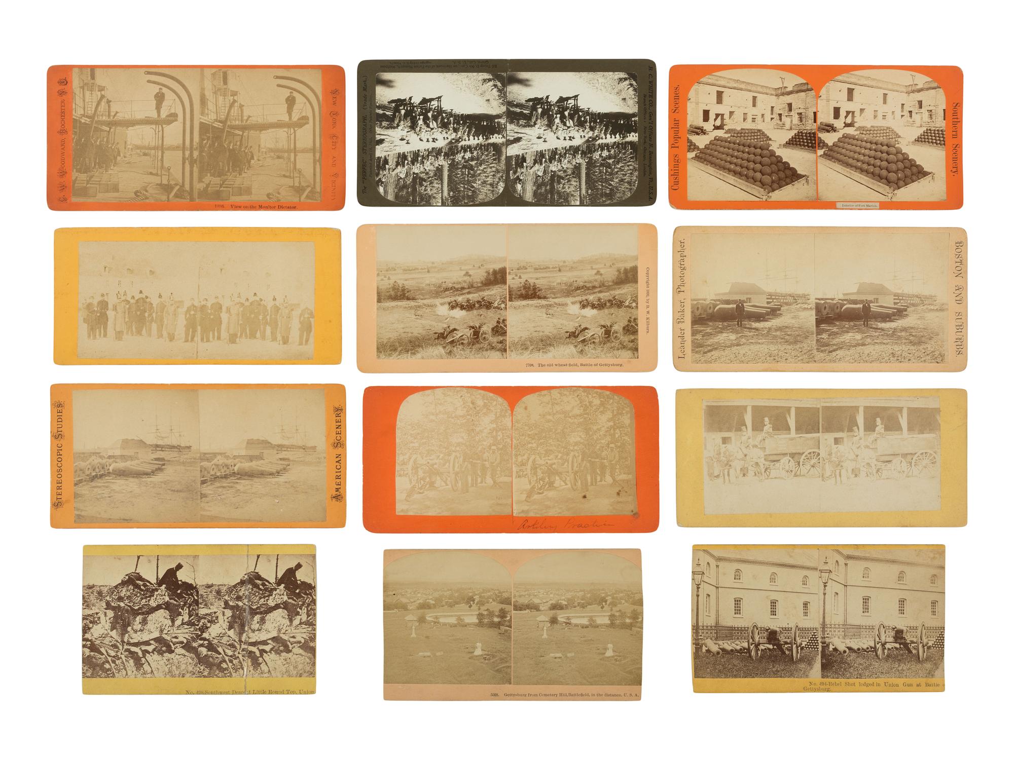 [EARLY PHOTOGRAPHY]. Large selection of stereoviews, incl. Civil War, railroad, landmarks, and landscapes.