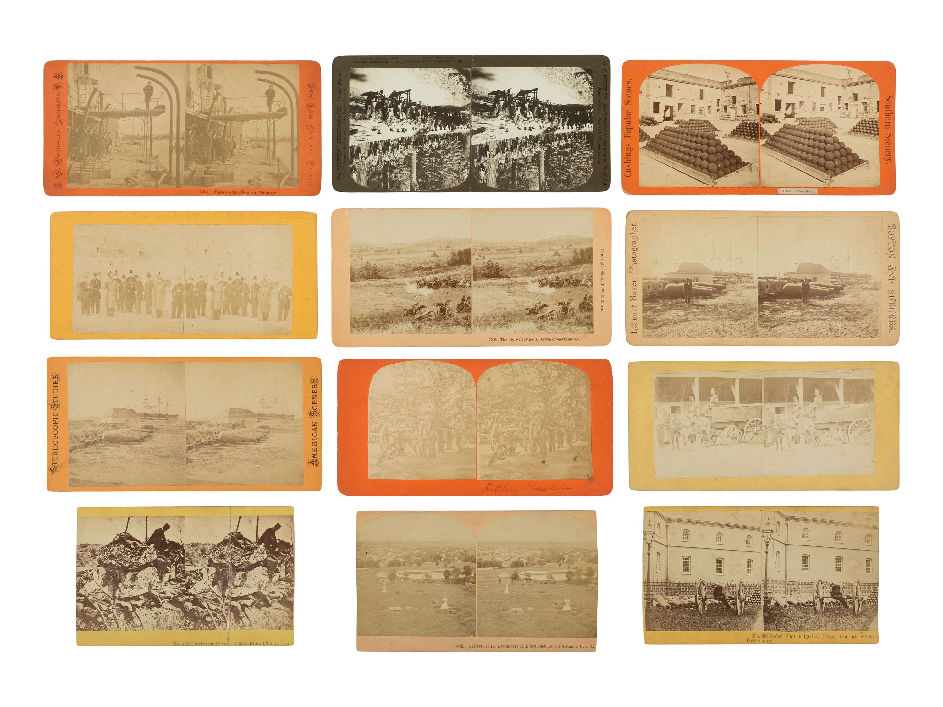 [EARLY PHOTOGRAPHY]. Large selection of stereoviews, incl. Civil War, railroad, landmarks, and landscapes.