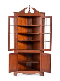 A Federal Style Cherry Corner Cupboard
