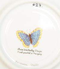 Nine Anna Weatherly Butterfly Meadow Pattern Porcelain Articles by Pirkenhammer