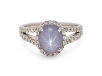 STAR SAPPHIRE AND DIAMOND RING