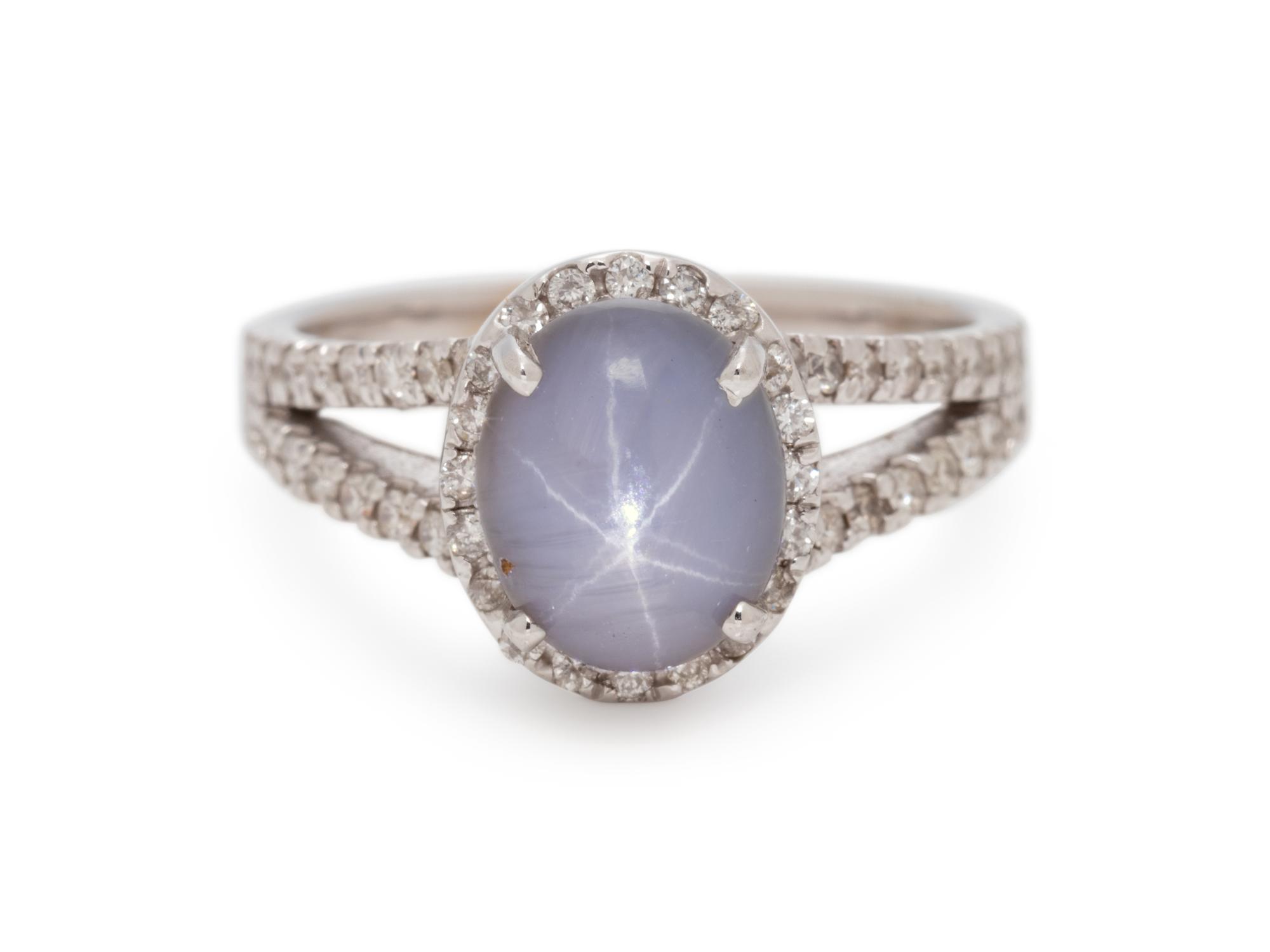 STAR SAPPHIRE AND DIAMOND RING