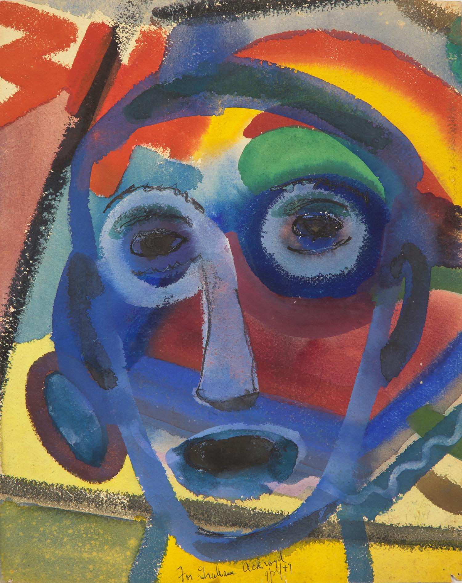 Three Works: Portrait of a Man Facing Right; together with Portrait of an Open-Mouthed Man; and Portrait of a Man Facing Left, 1949 (3)