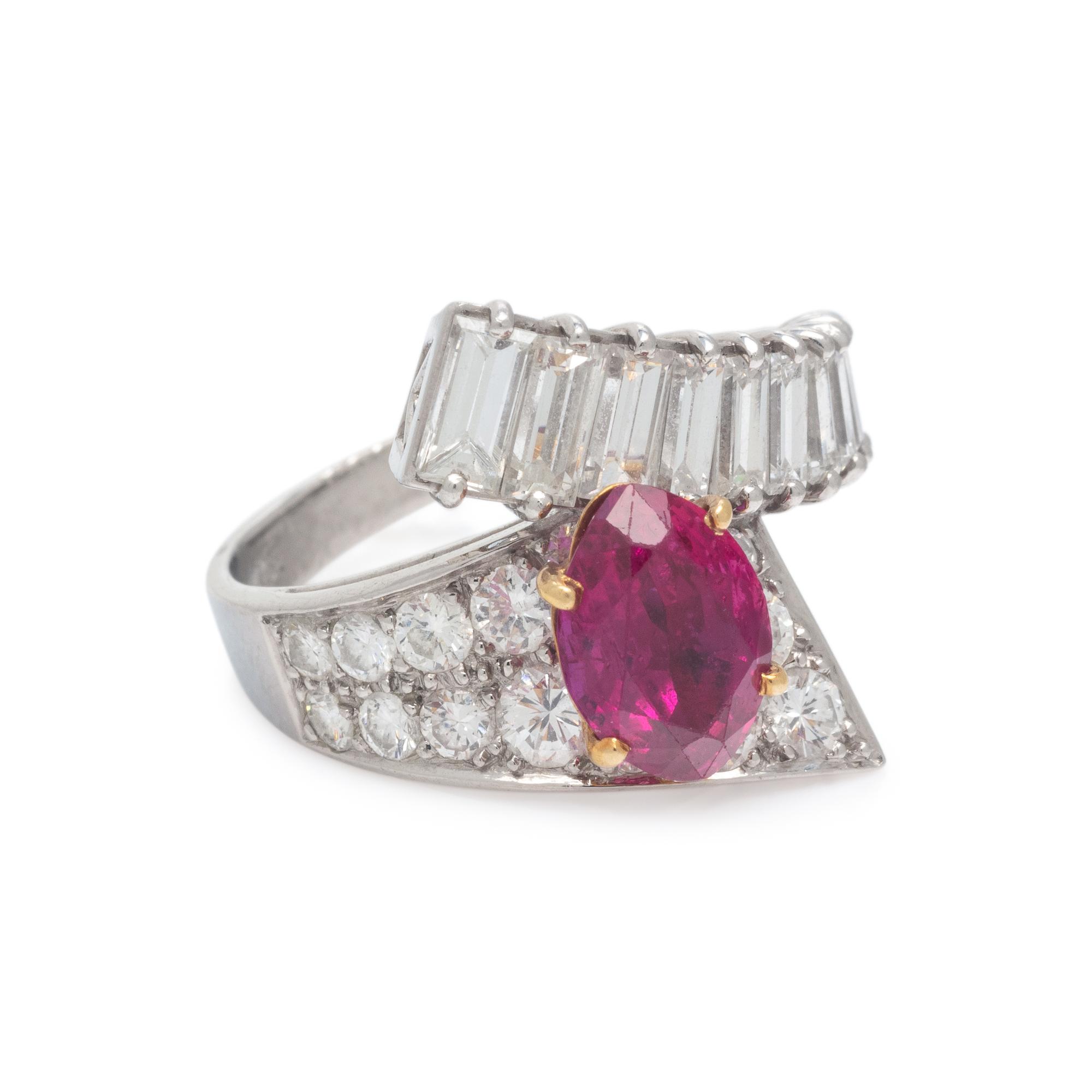 CARTIER, RUBY AND DIAMOND RING